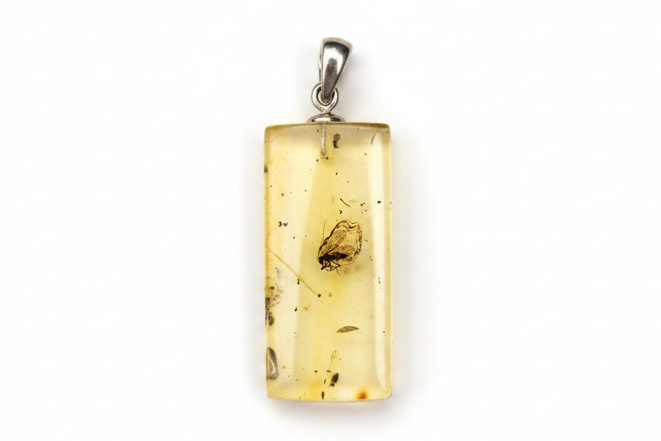 Baltic Amber and Stamped 925 Silver Shape 1 Pendant