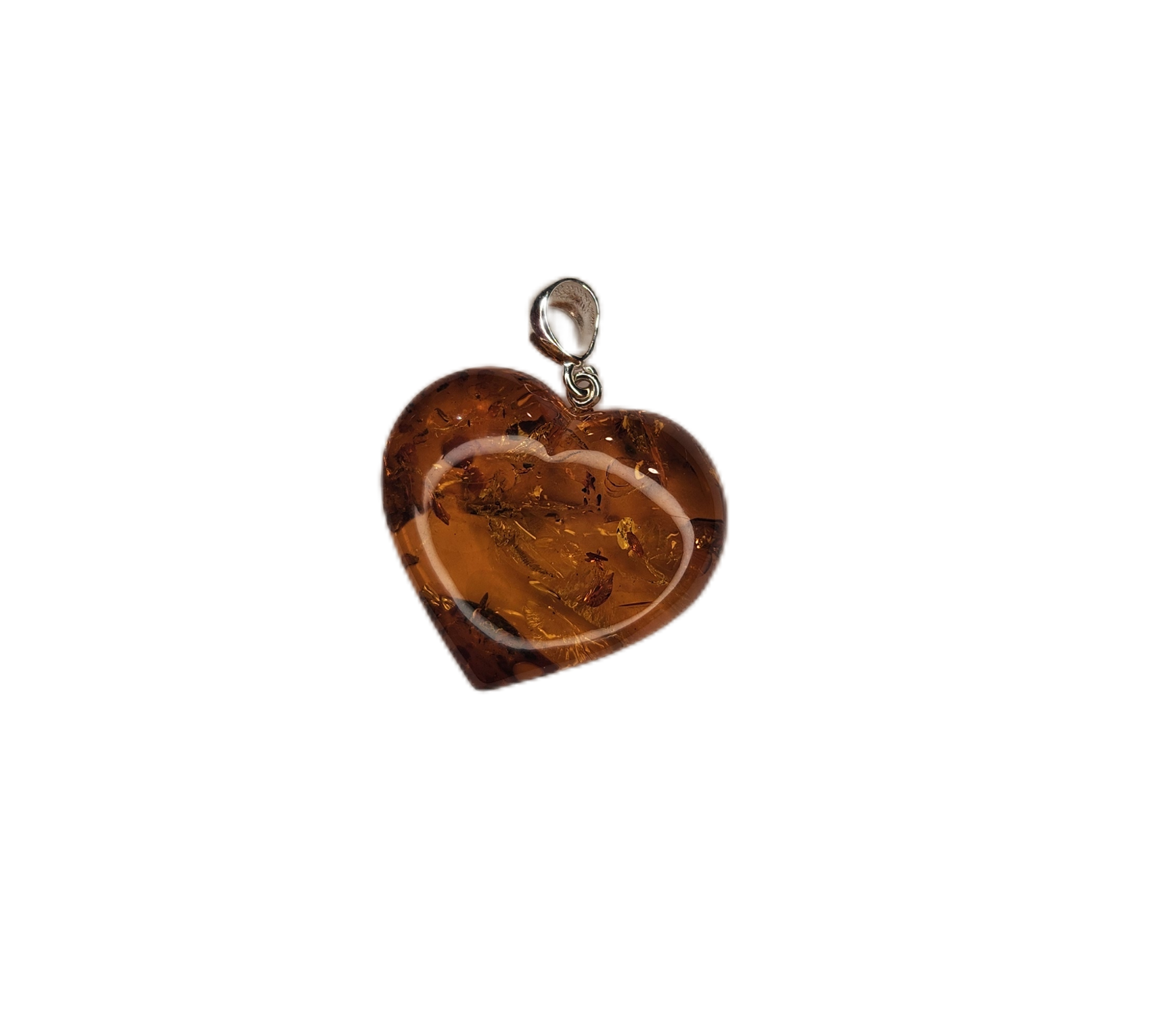 Premium Baltic Amber Heart Pendant (10g, 1.1")