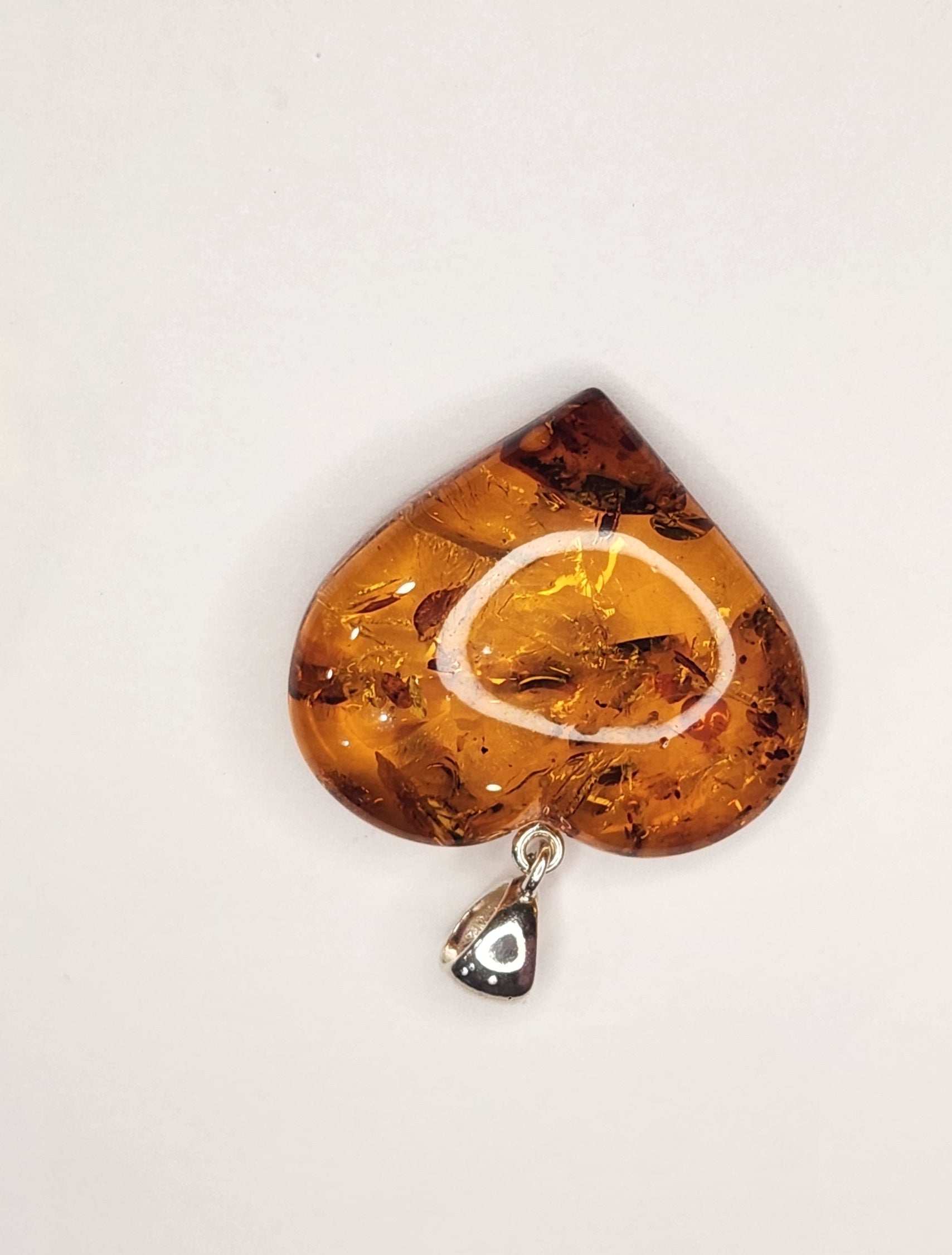 Premium Baltic Amber Heart Pendant (10g, 1.1")