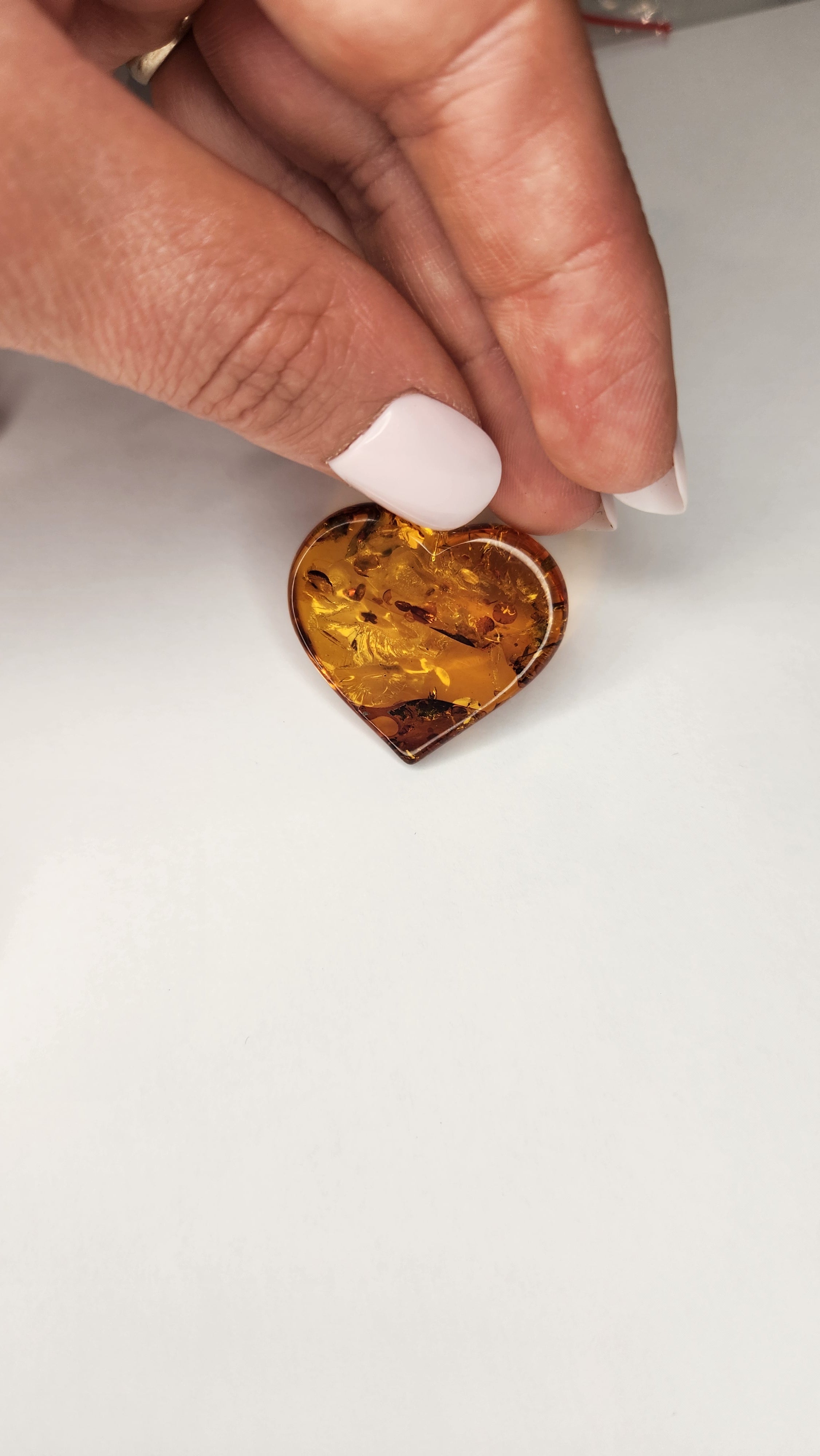 Premium Baltic Amber Heart Pendant (10g, 1.1")