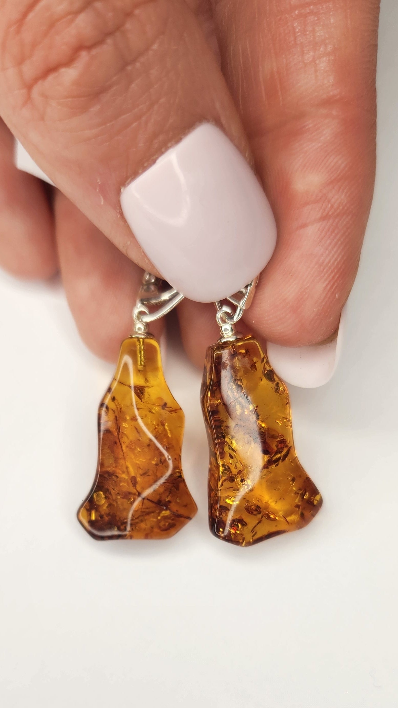 Baltic Amber Free Shape Earrings