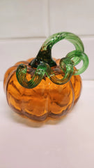 Artisan hand blown glass pumpkin Large