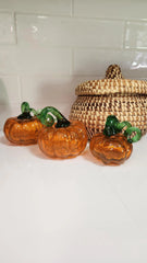 Set of artisan hand blown glass pumpkins (3pcs)