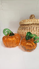 Set of artisan hand blown glass pumpkins (3pcs)