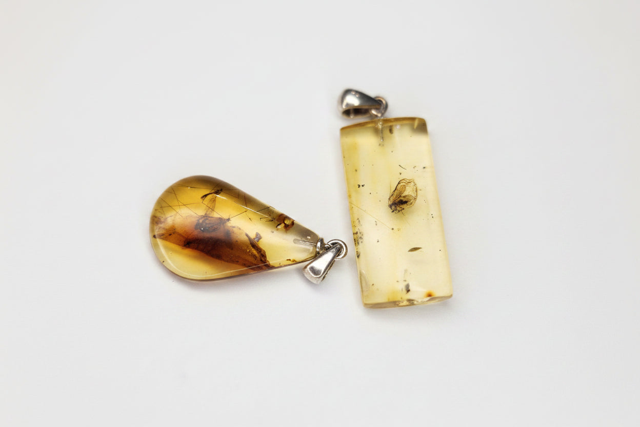 Baltic Amber and Stamped 925 Sterling Silver Pendant 2