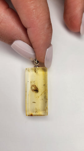 Baltic Amber and Stamped 925 Silver Shape 1 Pendant