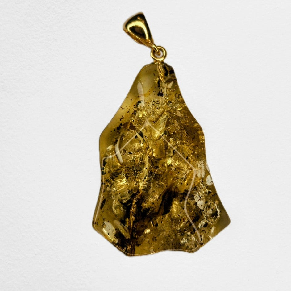 Premium Free-Shaped Baltic Amber Pendant (8g, 1.5")