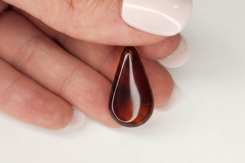 Baltic Amber and Stamped 925 Silver Small Teardrop Pendant S