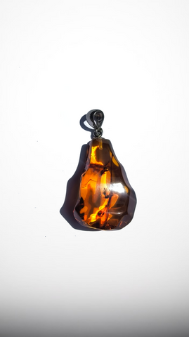 Baltic Amber and Stamped 925 Silver Shape 1 Pendant