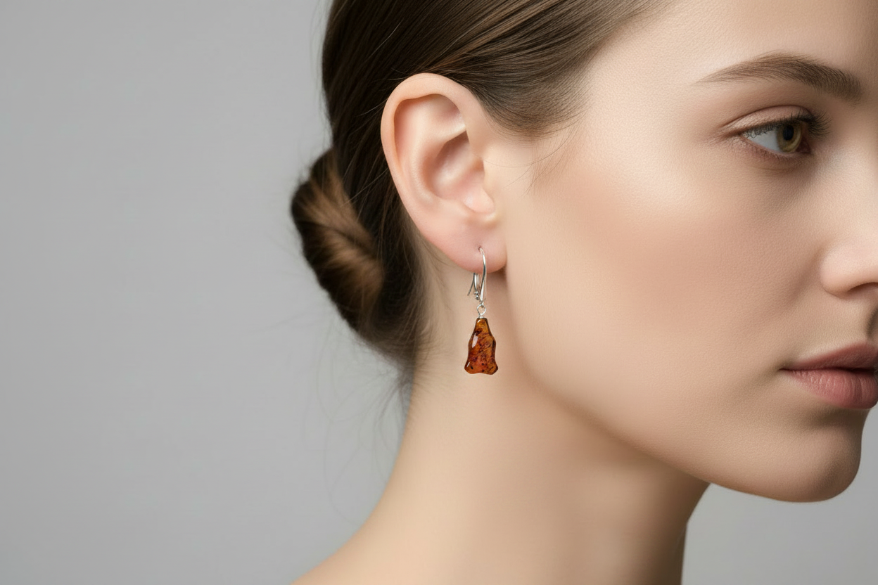 Baltic Amber Free Shape Earrings