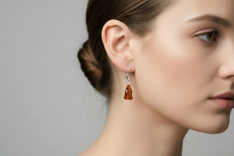 Baltic Amber Free Shape Earrings