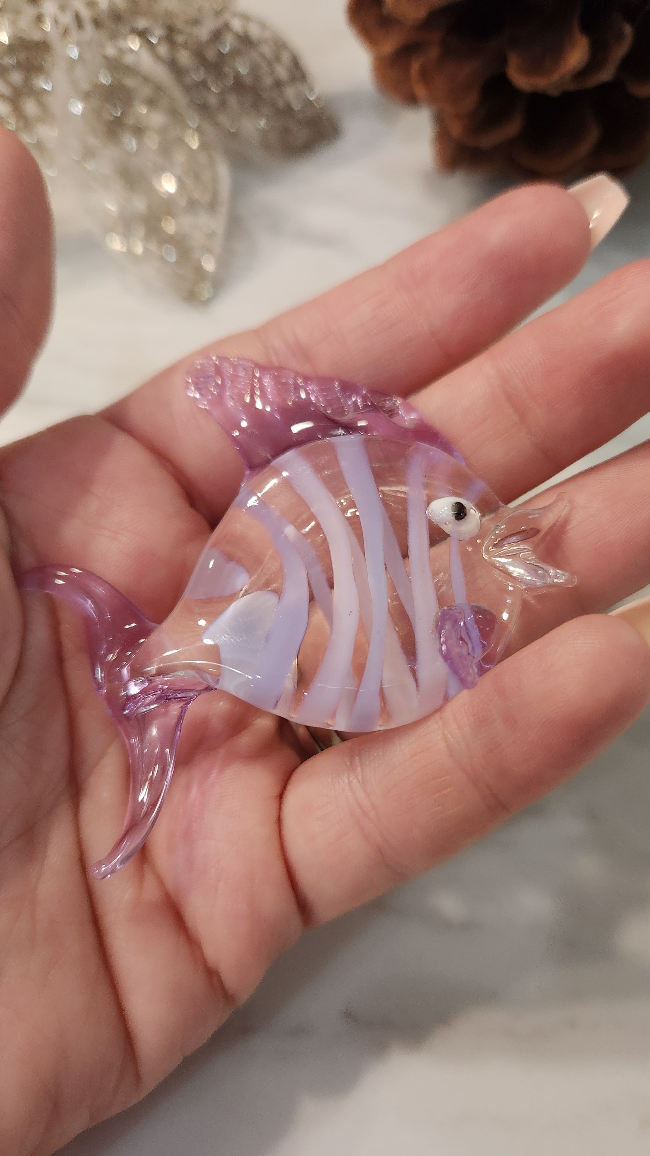 Artisan Hand Blown Pink Fish
