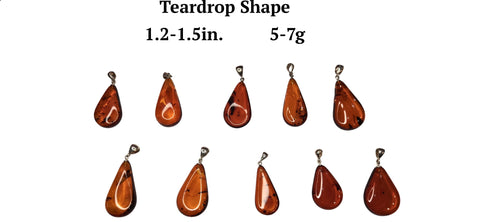 Baltic Amber and Stamped 925 Silver Teardrop M