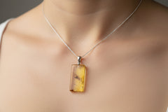Baltic Amber and Stamped 925 Silver Shape 1 Pendant