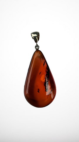 Baltic Amber and Stamped 925 Silver Teardrop 2