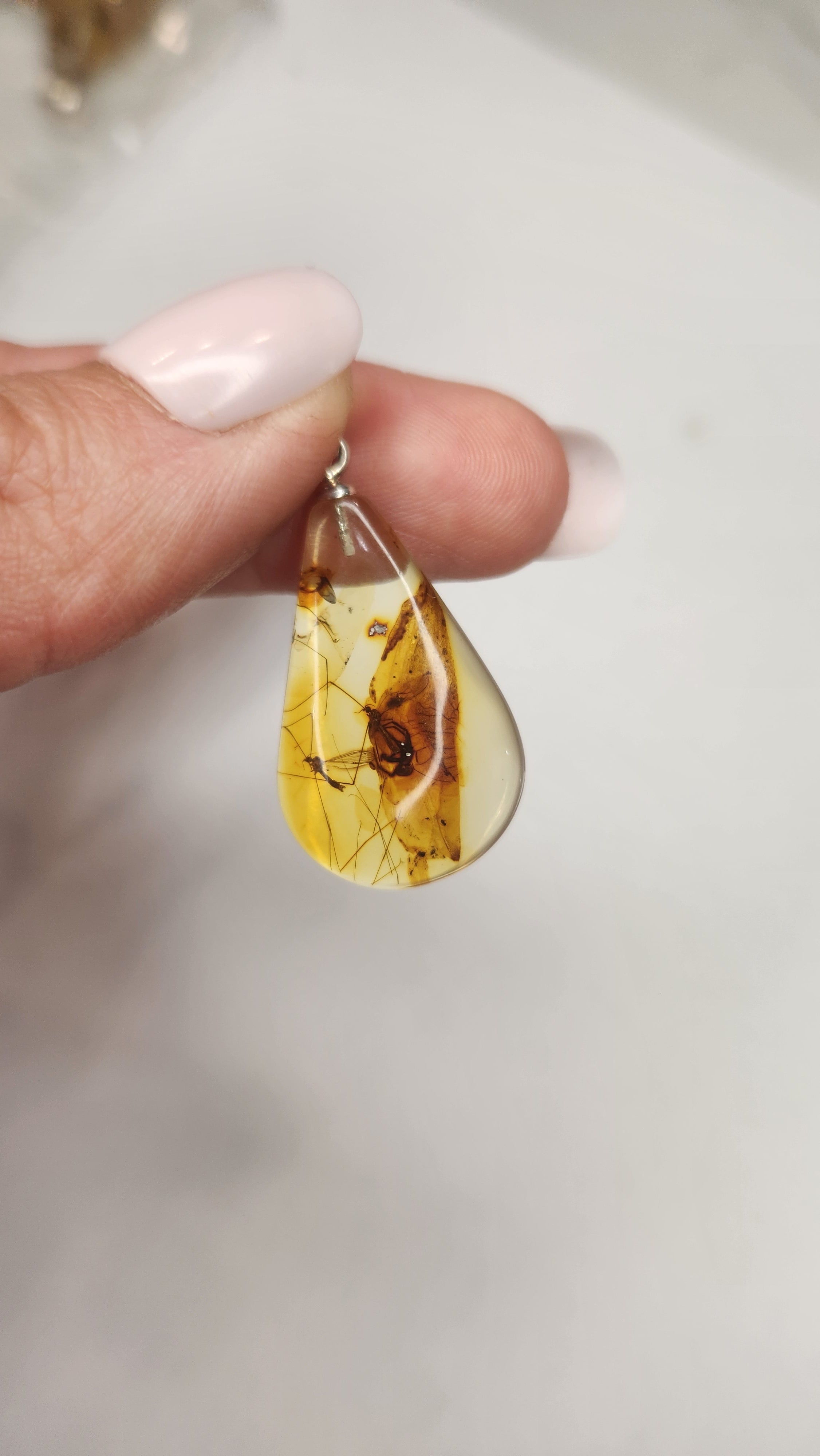 Baltic Amber and Stamped 925 Sterling Silver Pendant 2