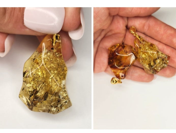 Premium Free-Shaped Baltic Amber Pendant (8g, 1.5")